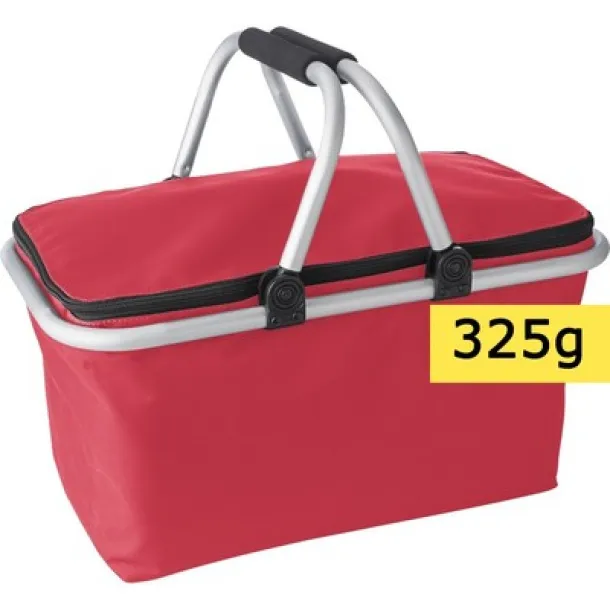  Foldable shopping basket, cooler bag red