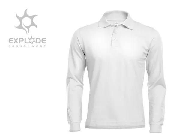 GATOR long sleeve polo shirt - EXPLODE White