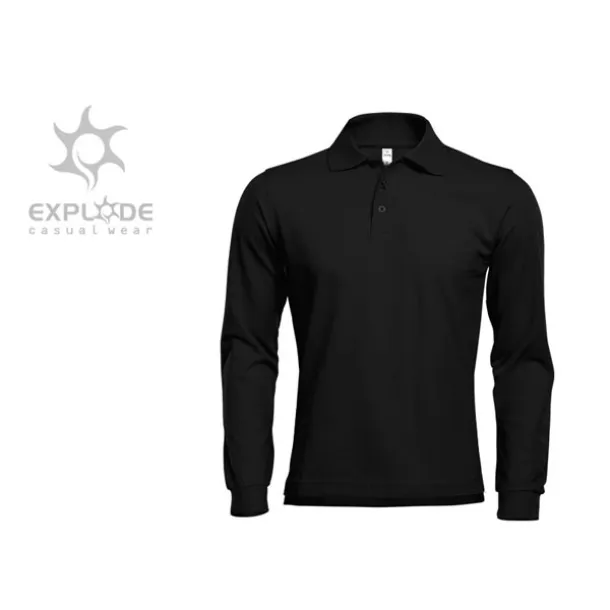 GATOR long sleeve polo shirt - EXPLODE Black