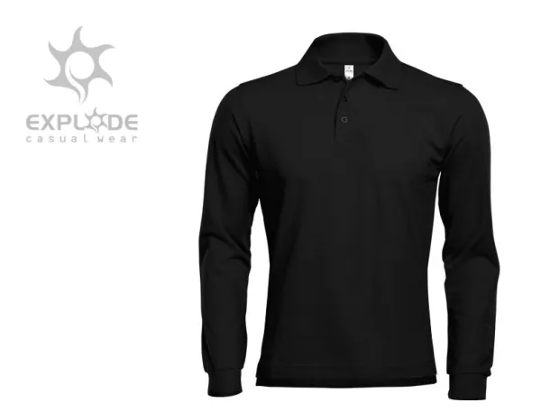 GATOR Muška polo majica dugih rukava, 200g/m2 - EXPLODE Crna