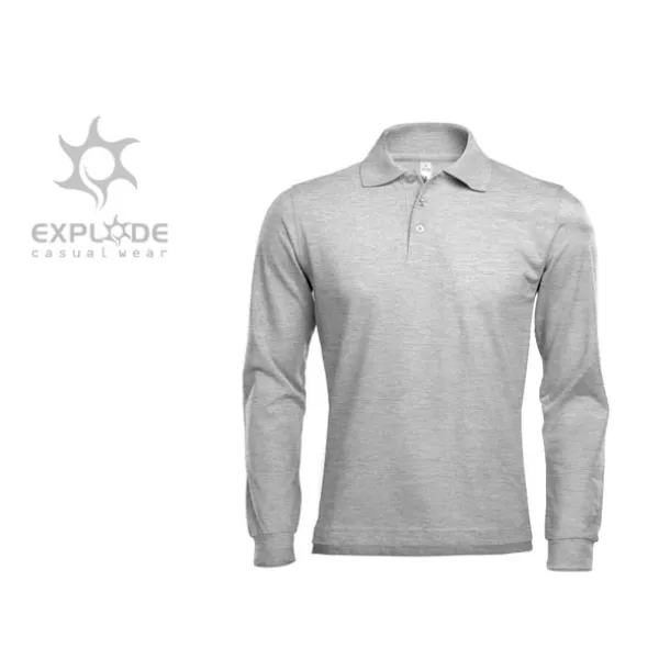 GATOR Muška polo majica dugih rukava, 200g/m2 - EXPLODE Pepeljasto siva