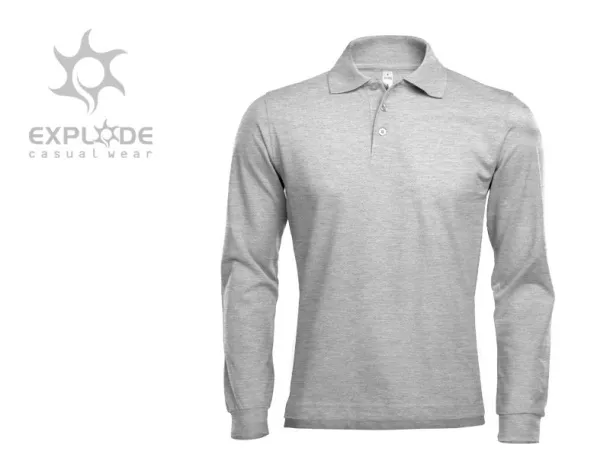 GATOR long sleeve polo shirt - EXPLODE Ash gray