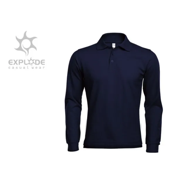 GATOR long sleeve polo shirt - EXPLODE Blue