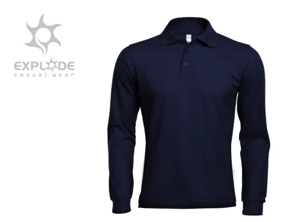 GATOR long sleeve polo shirt - EXPLODE Blue