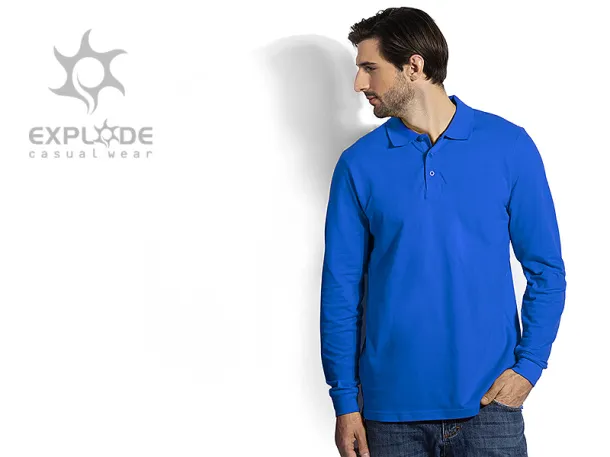 GATOR long sleeve polo shirt - EXPLODE Royal blue