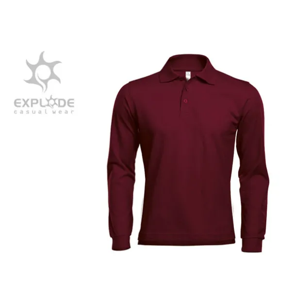 GATOR Muška polo majica dugih rukava, 200g/m2 - EXPLODE Bordo