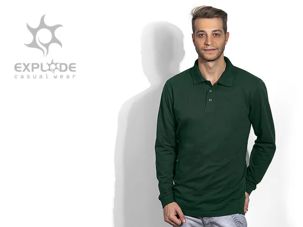 GATOR Muška polo majica dugih rukava, 200g/m2 - EXPLODE Zelena
