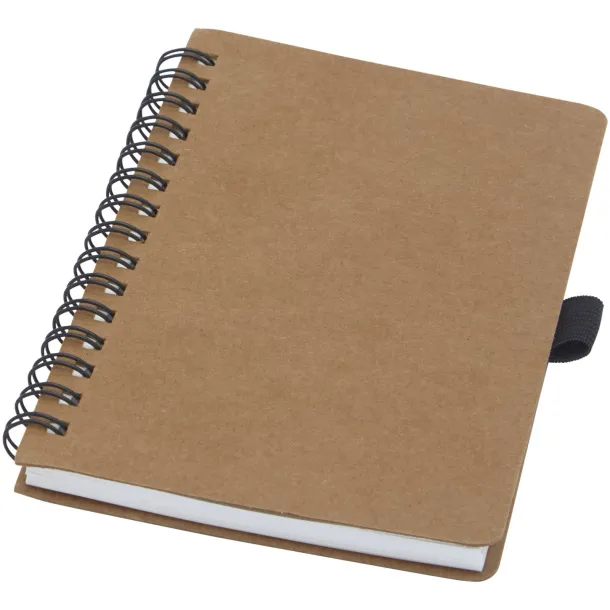 Cobble A6 wire-o recycled cardboard notebook with stone paper Natural