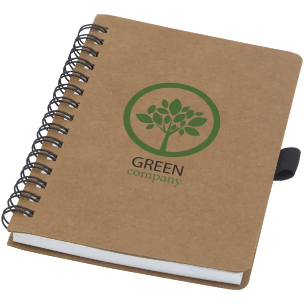 Cobble A6 wire-o recycled cardboard notebook with stone paper Natural