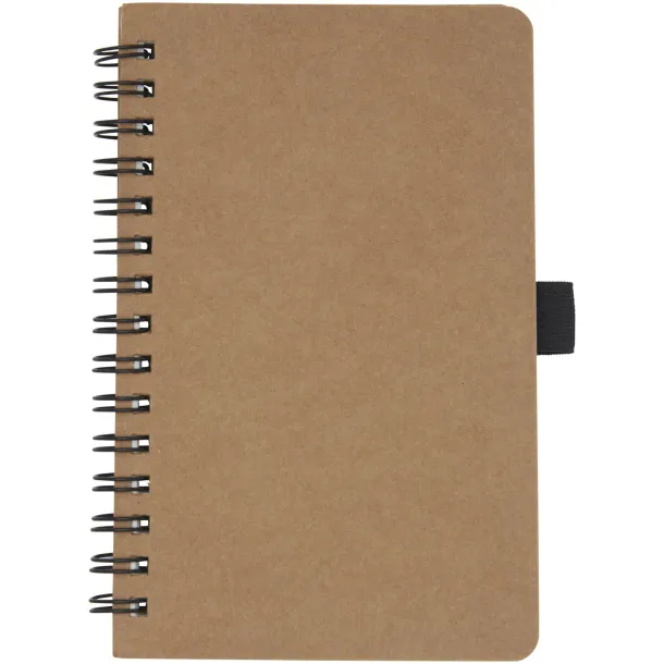 Cobble A6 wire-o recycled cardboard notebook with stone paper - Unbranded Natural