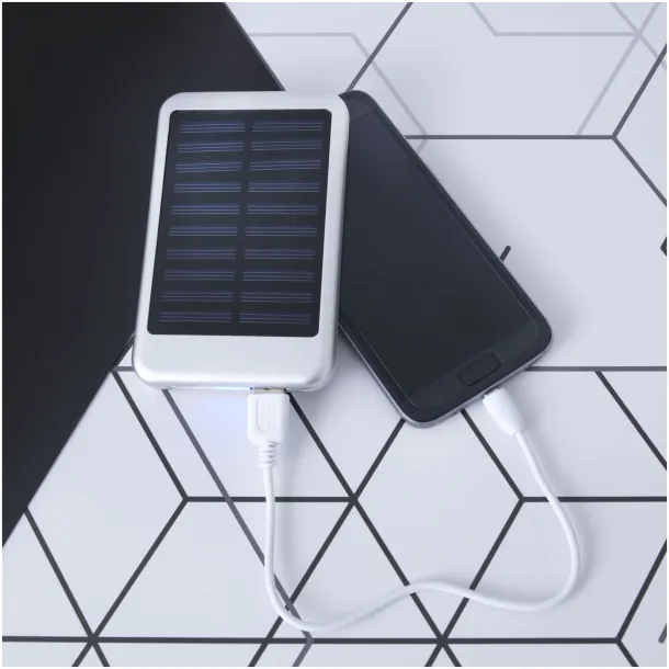 Bask 4000 mAh solar power bank - Unbranded Silver