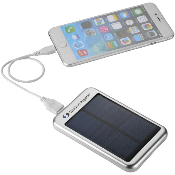 Bask 4000 mAh solar power bank - Unbranded Silver