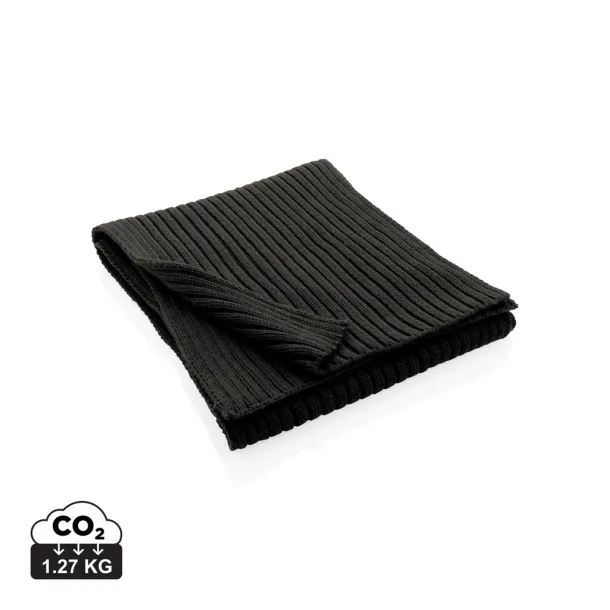  Impact AWARE™ Polylana® knitted scarf 180x25cm - XD Collection Black 