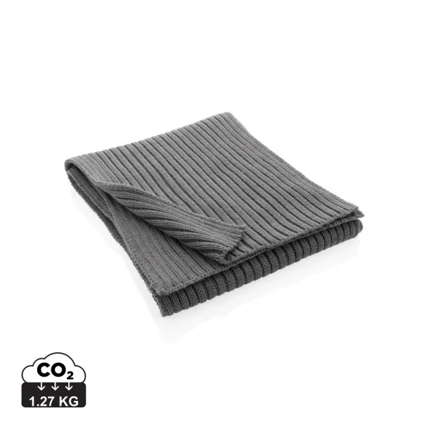  Impact AWARE™ Polylana® knitted scarf 180x25cm - XD Collection Grey 