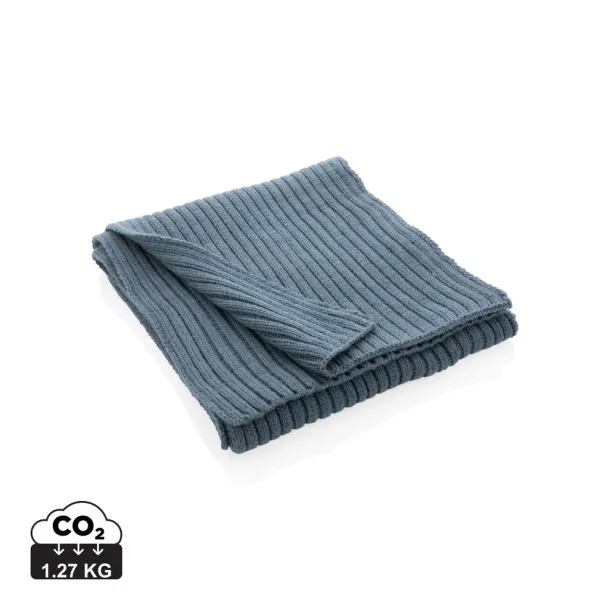  Impact AWARE™ Polylana® knitted scarf 180x25cm - XD Collection blue 