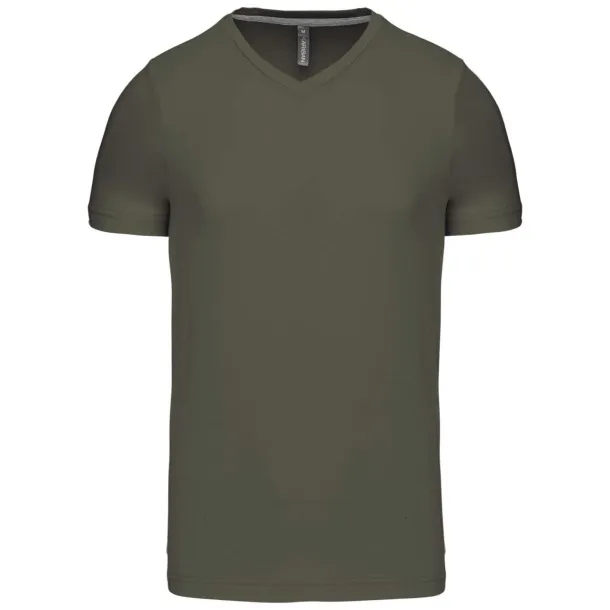  MEN'S SHORT-SLEEVED V-NECK T-SHIRT - Kariban Šumski zelena