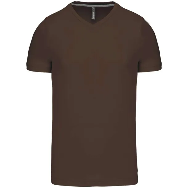  MEN'S SHORT-SLEEVED V-NECK T-SHIRT - Kariban Chocolate