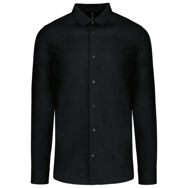  MEN’S LONG-SLEEVED COTTON POPLIN SHIRT - Kariban Black