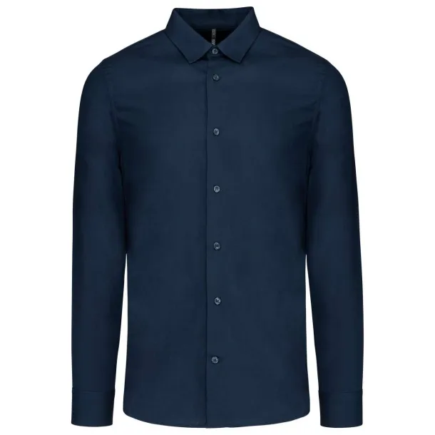  MEN’S LONG-SLEEVED COTTON POPLIN SHIRT - Kariban Navy