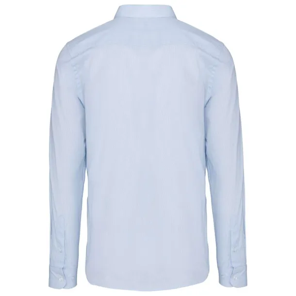  MEN’S LONG-SLEEVED COTTON POPLIN SHIRT - Kariban Striped Pale Blue White