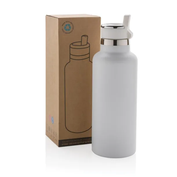  Hydro RCS recycled stainless steel vacuum bottle with spout - XD Collection White 