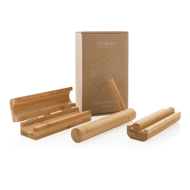 Ukiyo bamboo sushi making set - Ukiyo Brown 