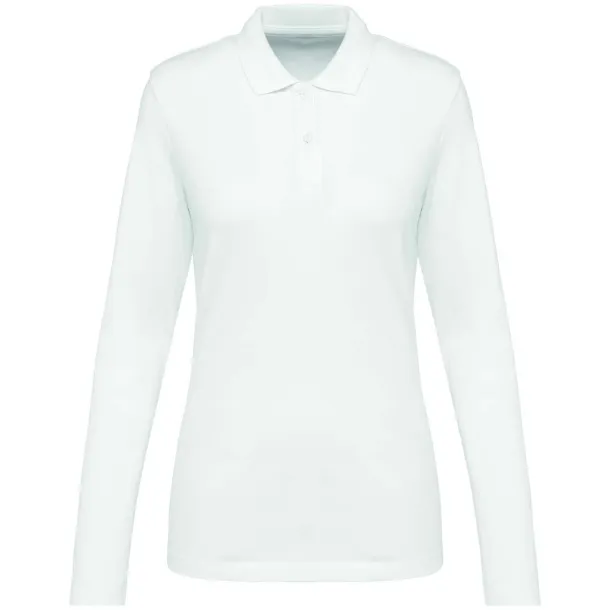  Supima® ženska polo majica dugih rukava, 230 g/m2 - Kariban Premium Bijela