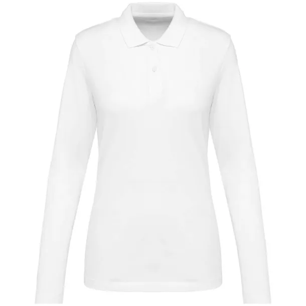  Supima® ženska polo majica dugih rukava, 230 g/m2 - Kariban Premium Bijela