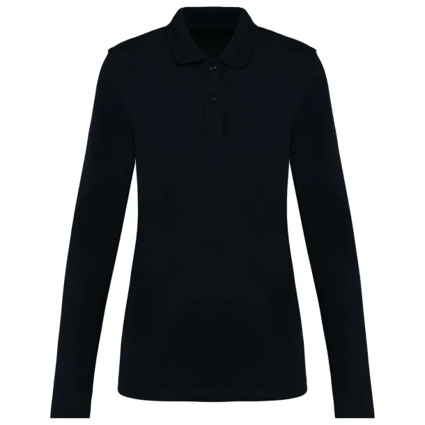  LADIES' LONG-SLEEVED SUPIMA® POLO SHIRT - Kariban Premium Crna