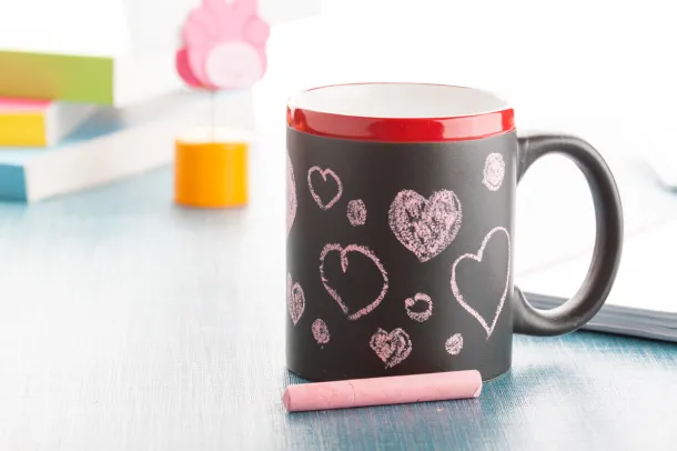 Colorful chalk mug Black Red