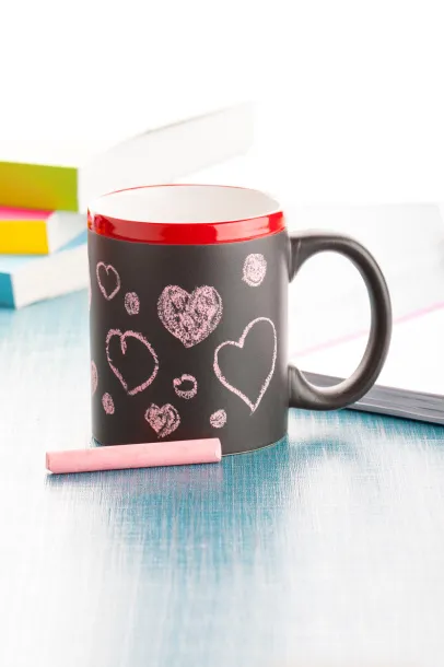 Colorful chalk mug Black Red