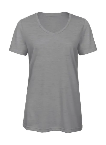  Ženska kratka majica s V-izrezom, 130 g/m² - B&C Heather Light Grey