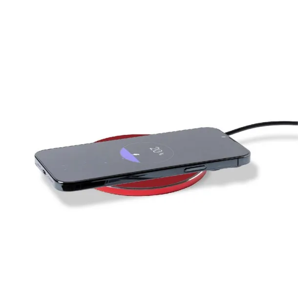  Recycled aluminium wireless charger 15W red