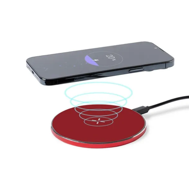  Recycled aluminium wireless charger 15W red