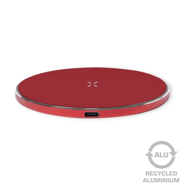  Recycled aluminium wireless charger 15W red