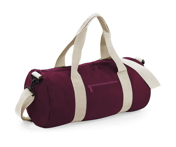  Valjkasta torba - Bagbase burgundac Off White