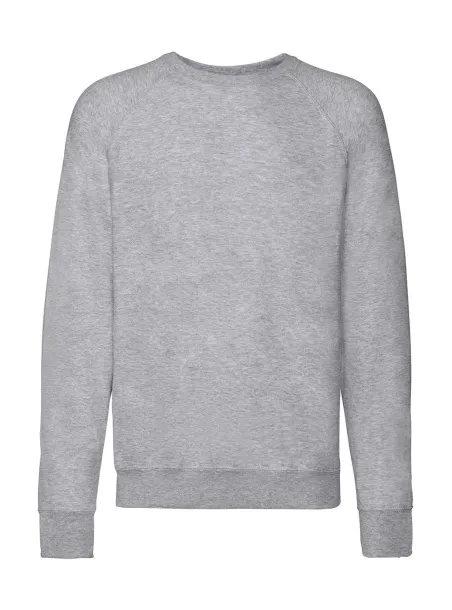  Lagani raglan pulover, 240 g/m² - Fruit of the Loom Heather Grey