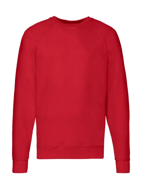  Lightweight Raglan Sweat - Fruit of the Loom Crvena