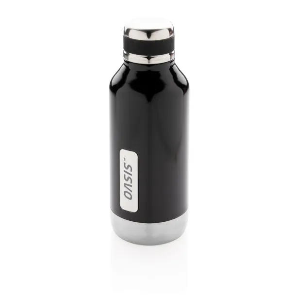  Leak proof vacuum bottle with logo plate - XD Collection Black 