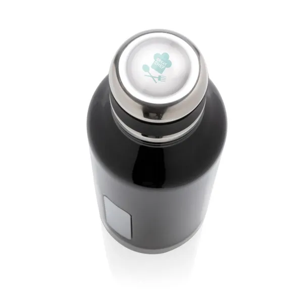  Leak proof vacuum bottle with logo plate - XD Collection Black 