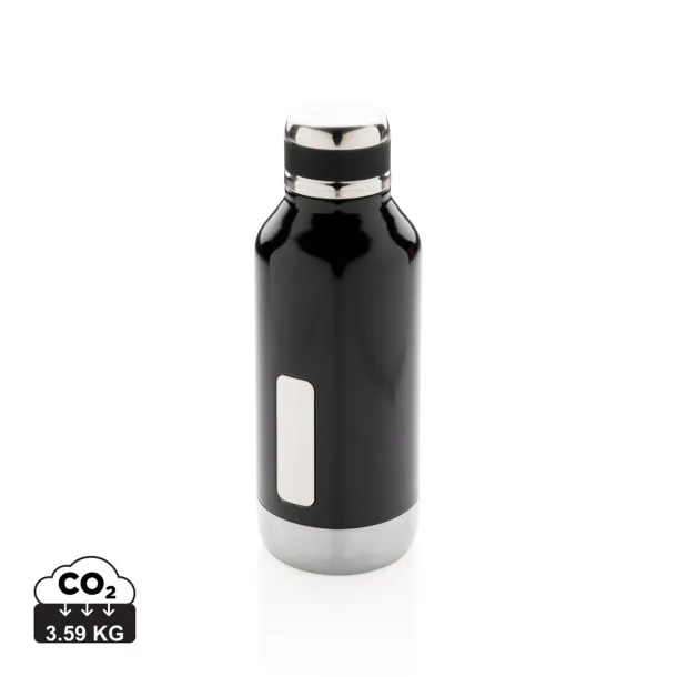  Leak proof vacuum bottle with logo plate - XD Collection Black 