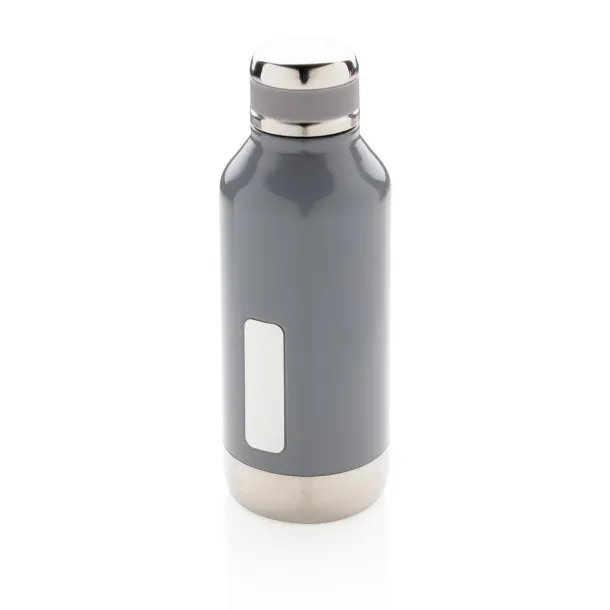  Leak proof vacuum bottle with logo plate - XD Collection Cool Grey 8 