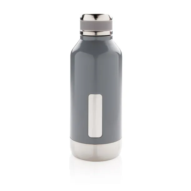  Leak proof vacuum bottle with logo plate - XD Collection Cool Grey 8 