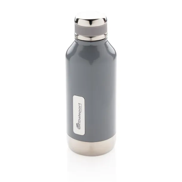  Leak proof vacuum bottle with logo plate - XD Collection Cool Grey 8 