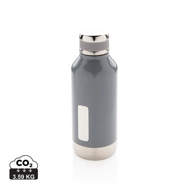  Leak proof vacuum bottle with logo plate - XD Collection Cool Grey 8 