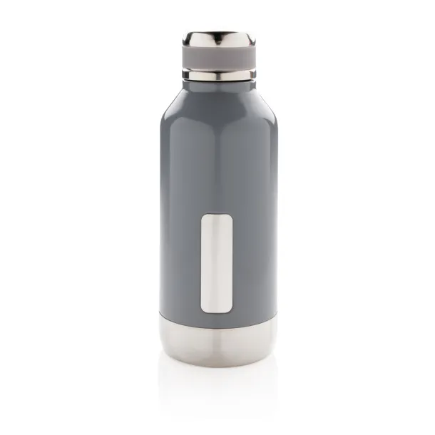  Leak proof vacuum bottle with logo plate - XD Collection Cool Grey 8 