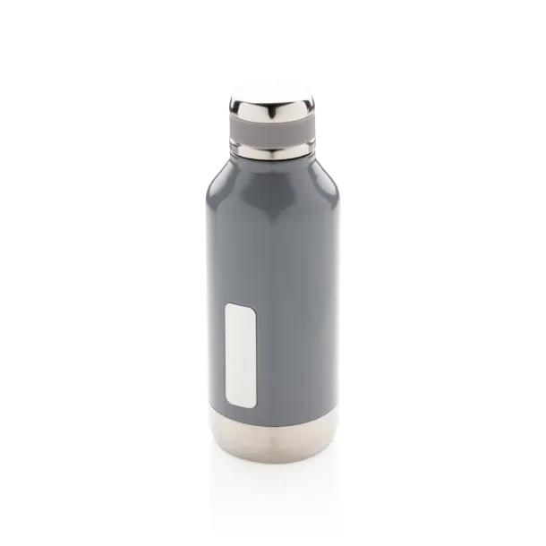  Leak proof vacuum bottle with logo plate - XD Collection Cool Grey 8 