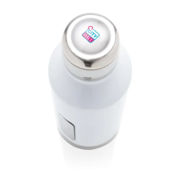  Leak proof vacuum bottle with logo plate - XD Collection White 