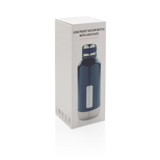  Leak proof vacuum bottle with logo plate - XD Collection Blue 