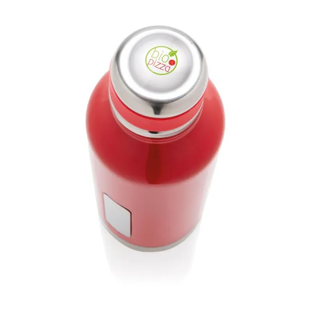  Leak proof vacuum bottle with logo plate - XD Collection Red 